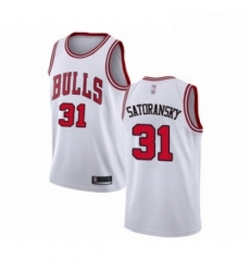 Womens Chicago Bulls 31 Tomas Satoransky Authentic White Basketball Jersey Association Edition 