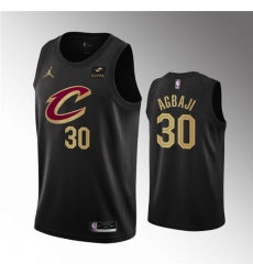 Men Cleveland Cavaliers 30 Ochai Agbaji Black Statement Edition Stitched Basketball Jersey