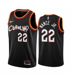 Men Nike Cleveland Cavaliers 22 Larry Nance Jr  Black NBA Swingman 2020 21 City Edition Jersey