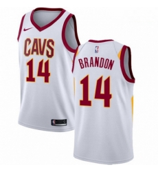 Mens Nike Cleveland Cavaliers 14 Terrell Brandon Swingman White Home NBA Jersey Association Edition 