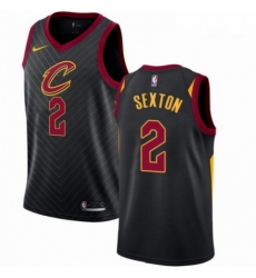 Mens Nike Cleveland Cavaliers 2 Collin Sexton Swingman Black NBA Jersey Statement Edition 