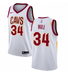 Womens Nike Cleveland Cavaliers 34 Tyrone Hill Swingman White Home NBA Jersey Association Edition