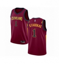 Youth Cleveland Cavaliers 1 Nik Stauskas Swingman Maroon Basketball Jersey Icon Edition 