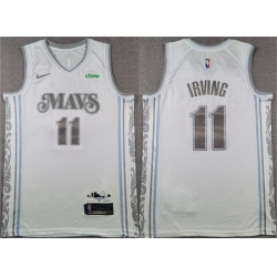 Men Dallas Mavericks 11 Kyrie Irving White 2024 25 City Edition Stitched Basketball Jersey