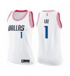 Womens Dallas Mavericks 1 Courtney Lee Swingman White Pink Fashion Basketball Jersey 