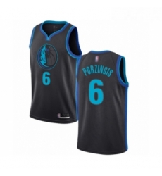 Youth Dallas Mavericks 6 Kristaps Porzingis Swingman Charcoal Basketball Jersey City Edition 