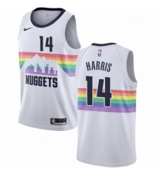 Mens Nike Denver Nuggets 14 Gary Harris Swingman White NBA Jersey City Edition