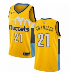 Mens Nike Denver Nuggets 21 Wilson Chandler Swingman Gold Alternate NBA Jersey Statement Edition