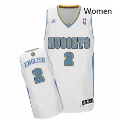 Womens Adidas Denver Nuggets 2 Alex English Swingman White Home NBA Jersey