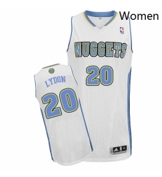 Womens Adidas Denver Nuggets 20 Tyler Lydon Authentic White Home NBA Jersey 