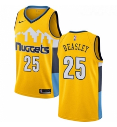 Womens Nike Denver Nuggets 25 Malik Beasley Authentic Gold Alternate NBA Jersey Statement Edition