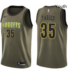 Youth Nike Denver Nuggets 35 Kenneth Faried Swingman Green Salute to Service NBA Jersey