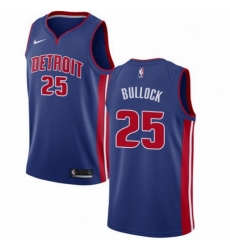 Mens Nike Detroit Pistons 25 Reggie Bullock Swingman Royal Blue NBA Jersey Icon Edition 