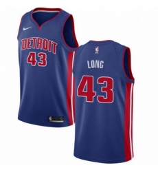 Mens Nike Detroit Pistons 43 Grant Long Swingman Royal Blue Road NBA Jersey Icon Edition