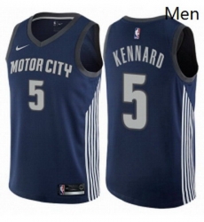 Mens Nike Detroit Pistons 5 Luke Kennard Swingman Navy Blue NBA Jersey City Edition 