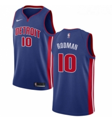 Womens Nike Detroit Pistons 10 Dennis Rodman Swingman Royal Blue Road NBA Jersey Icon Edition