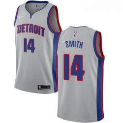 Womens Nike Detroit Pistons 14 Ish Smith Authentic Silver NBA Jersey Statement Edition