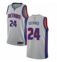 Womens Nike Detroit Pistons 24 Mateen Cleaves Swingman Silver NBA Jersey Statement Edition