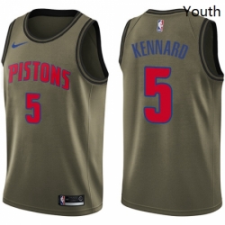 Youth Nike Detroit Pistons 5 Luke Kennard Swingman Green Salute to Service NBA Jersey 