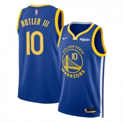 Men Golden State Warriors 10 Jimmy Bulter III Blue 2025 Icon Edition Stitched Basketball Jersey