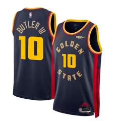 Men Golden State Warriors 10 Jimmy Bulter III Navy 2025 City Edition Stitched Basketball Jersey