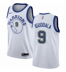 Mens Nike Golden State Warriors 9 Andre Iguodala Swingman White Hardwood Classics NBA Jersey