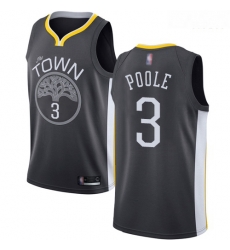 Warriors #3 Jordan Poole Black Basketball Swingman Statement Edition Jersey