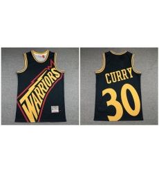 Warriors 30 Stephen Curry Black Hardwood Classics Jersey