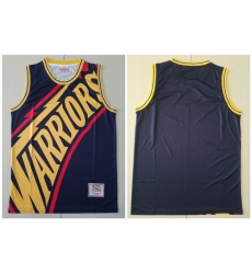 Warriors Big Face Black Hardwood Classics Swingman Jersey