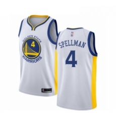 Youth Golden State Warriors 4 Omari Spellman Swingman White Basketball Jersey Association Edition 