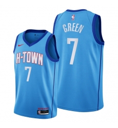 Men Houston Rockets 7 Jalen Green Blue Jersey 2021 NBA