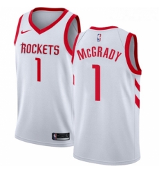 Youth Nike Houston Rockets 1 Tracy McGrady Authentic White Home NBA Jersey Association Edition