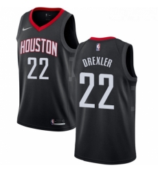 Youth Nike Houston Rockets 22 Clyde Drexler Swingman Black Alternate NBA Jersey Statement Edition