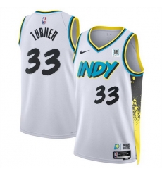 Men Indiana Pacers 33 Myles Turner White 2024 25 City Edition Stitched Basketball Jersey