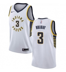 Men Nike Indiana Pacers 3 Aaron Holiday White NBA Swingman Association Edition Jersey