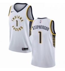 Mens Nike Indiana Pacers 1 Lance Stephenson Swingman White NBA Jersey Association Edition 