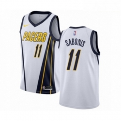 Mens Nike Indiana Pacers 11 Domantas Sabonis White Swingman Jersey Earned Edition 