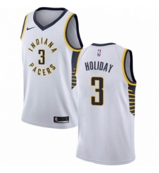 Mens Nike Indiana Pacers 3 Aaron Holiday Swingman White NBA Jersey Association Edition 