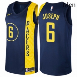 Mens Nike Indiana Pacers 6 Cory Joseph Authentic Navy Blue NBA Jersey City Edition 