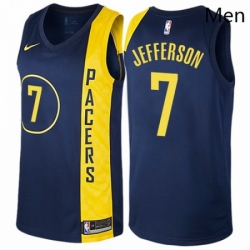 Mens Nike Indiana Pacers 7 Al Jefferson Authentic Navy Blue NBA Jersey City Edition