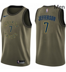 Mens Nike Indiana Pacers 7 Al Jefferson Swingman Green Salute to Service NBA Jersey