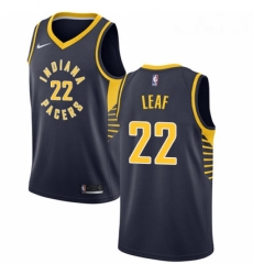 Womens Nike Indiana Pacers 22 T J Leaf Swingman Navy Blue Road NBA Jersey Icon Edition 