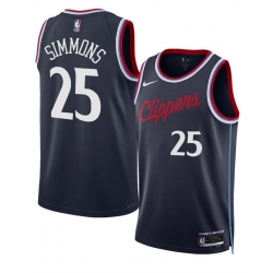 Men Los Angeles Clippers 25 Ben Simmons Navy 2024 25 Icon Edition Stitched Jersey