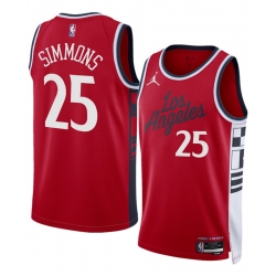 Men Los Angeles Clippers 25 Ben Simmons Red 2024 25 Statement Edition Stitched Jersey