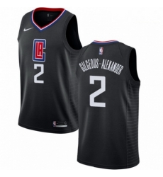 Mens Nike Los Angeles Clippers 2 Shai Gilgeous Alexander Swingman Black NBA Jersey Statement Edition 