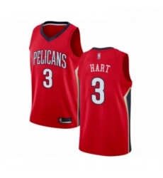 Mens New Orleans Pelicans 3 Josh Hart Authentic Red Basketball Jersey Statement Edition 