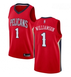 Pelicans #1 Zion Williamson Red Basketball Swingman Statement Edition Jersey