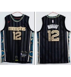 Men Memphis Grizzlies 12 Ja Morant 2020 2021 City Edition Stitched NBA Jersey