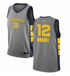 Womens Nike Memphis Grizzlies 12 Ja Morant Gray NBA Swingman City Edition 2018 19 Jersey 