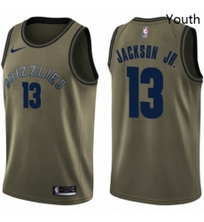 Youth Nike Memphis Grizzlies 13 Jaren Jackson Jr Swingman Green Salute to Service NBA Jersey 